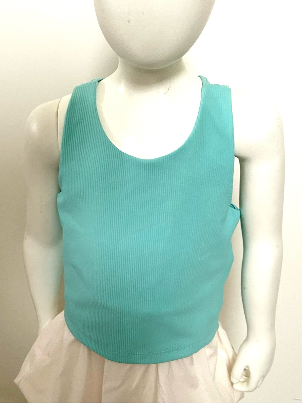 The Children's Place Aqua Ribbed Tank Top-M/7/8